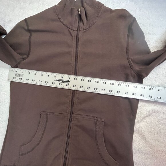 Lucy Womens Ideal Jacket Large Brown Cotton Blend Stretch Zip Front New - Picture 7 of 8
